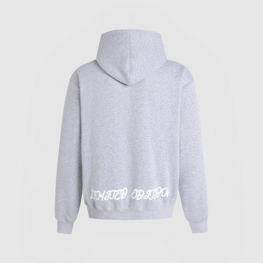 TIMELESS RHINESTONE HOODIE - GREY